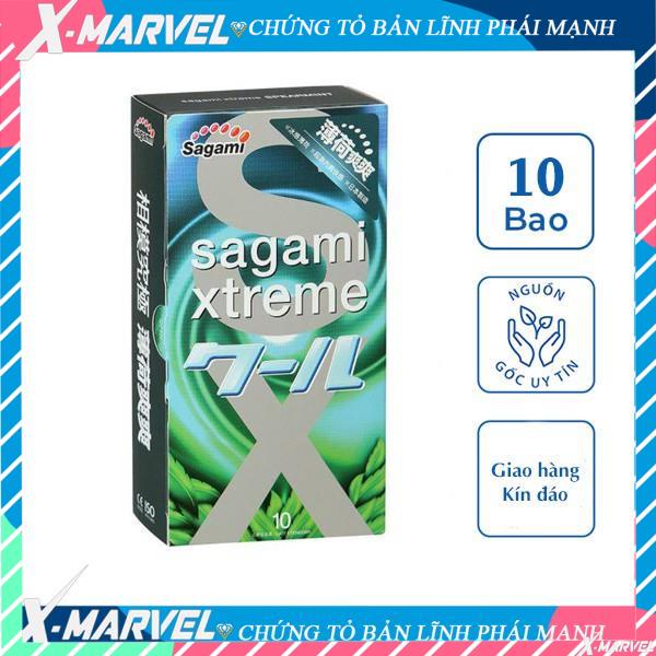 Bao cao su Sagami Xtreme Spearmint siêu mỏng siêu mềm cao cấp bạc hà mát lạnh