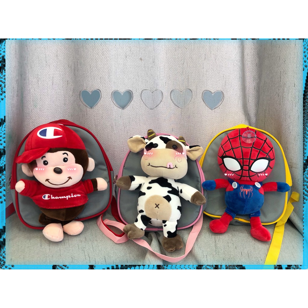 Balo Cho Bé🎒 FREE SHIP🎒Balo Trẻ Em Gắn Thú Nhồi Bông 🎒 Balo Gấu Bông Đẹp (VID+ẢNH THẬT)