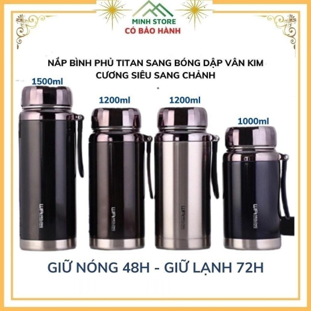 Bình Giữ Nhiệt Nắp Kim Cương Cao Cấp Dung Tích 1200ML 1500ML Chất Liệu Inox 304 Giữ Nóng 48H Giữ Lạnh 72H