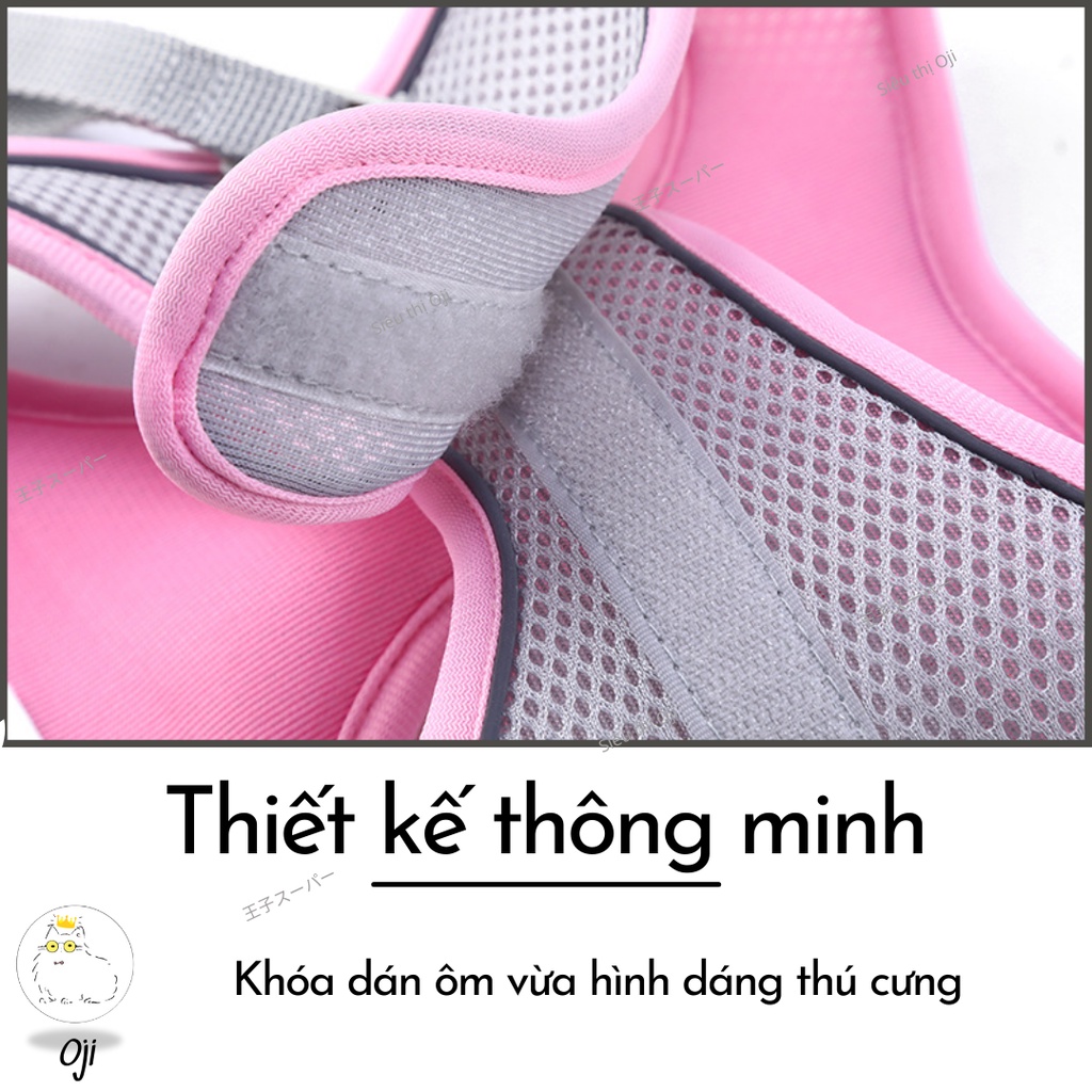 Dây Dắt Chó Mèo, 150 cm, Chống Hằn Cổ, Kèm Yếm Cao Cấp Phong Cách Hàn Quốc