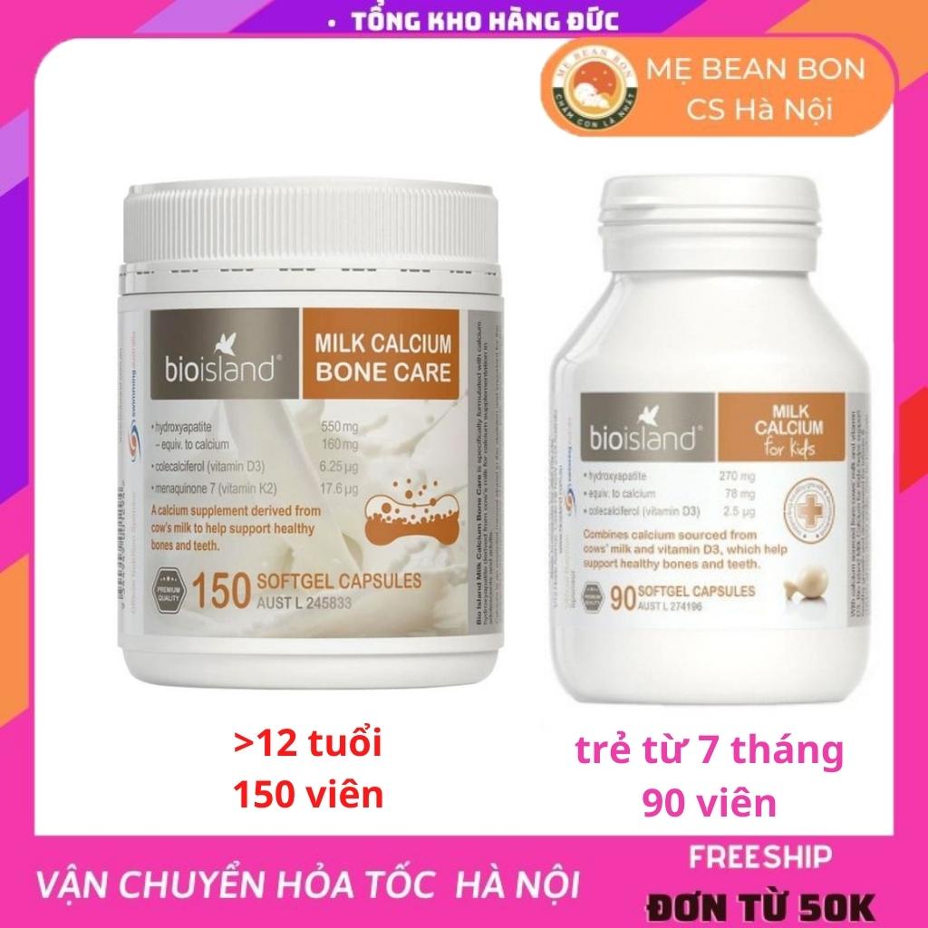 Viên uống canxi hữu cơ cho người lớn Bone care bioisland 150 viên úc hấp thụ tốt canxi tránh loãng xương- mẹ bean bon