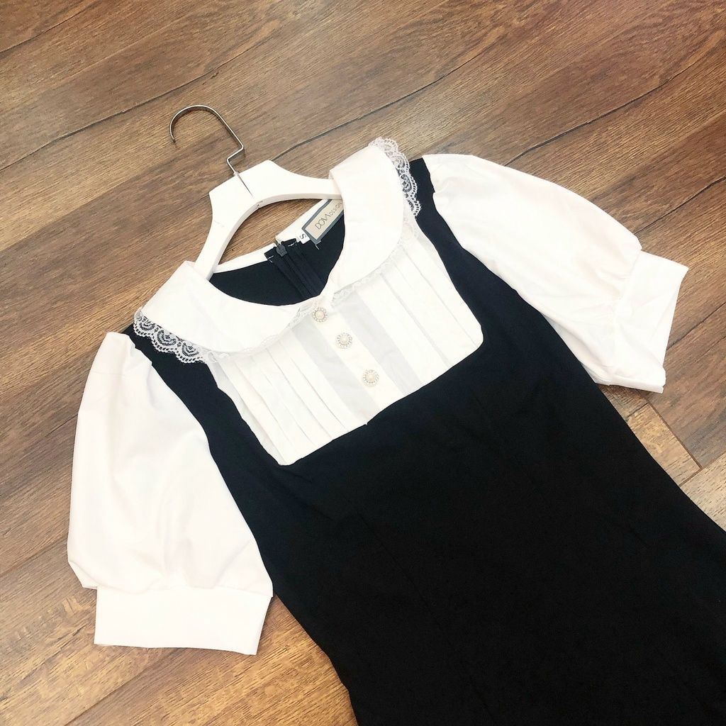 [Ảnh thật kèm video] Váy Đầm Dự Tiệc, Đi Chơi dáng chữ A cổ bèo cúc ngọc lên dáng Cực xinh- Hàng cam kết như hình | BigBuy360 - bigbuy360.vn