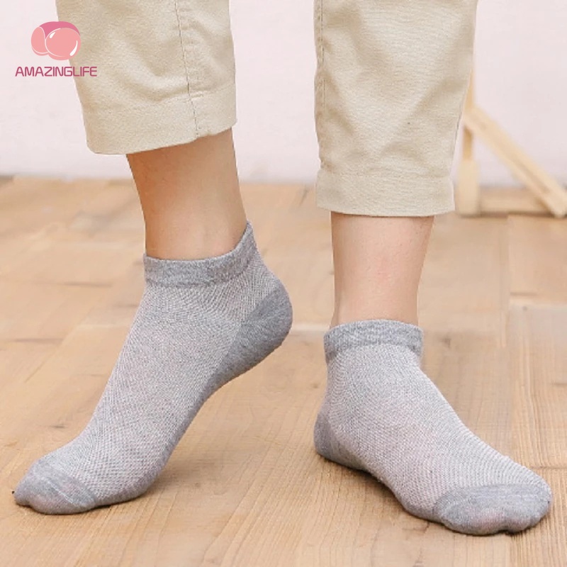 1 Đôi Vớ Dệt Kim Mỏng Thoáng Khí Chống Trượt Thấm Hút Mồ Hôi Thời Trang Xuân Hè Cho Nam