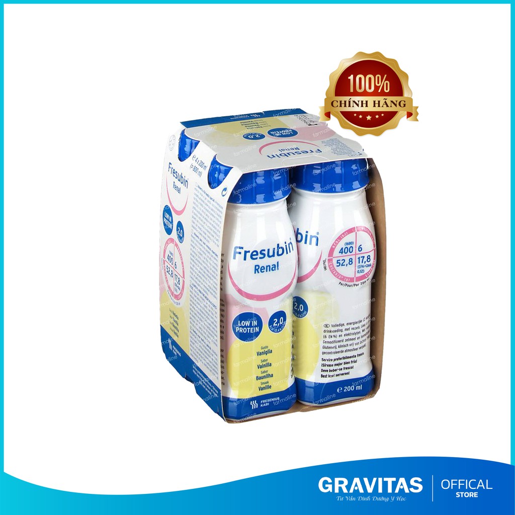 [ Chính Hãng ] Sữa Fresubin Vị Dâu 4 Chai Dành Cho Người Gầy