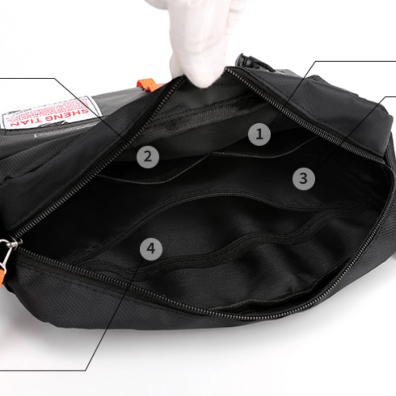 Túi Đeo Chéo Vai Bằng Nylon Chống Nước Kích Thước Lớn Phong Cách Hàn Quốc Cho Nam