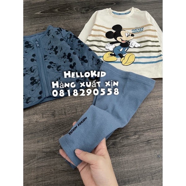B475 - Bộ 3ct Mickey xanh cho bé