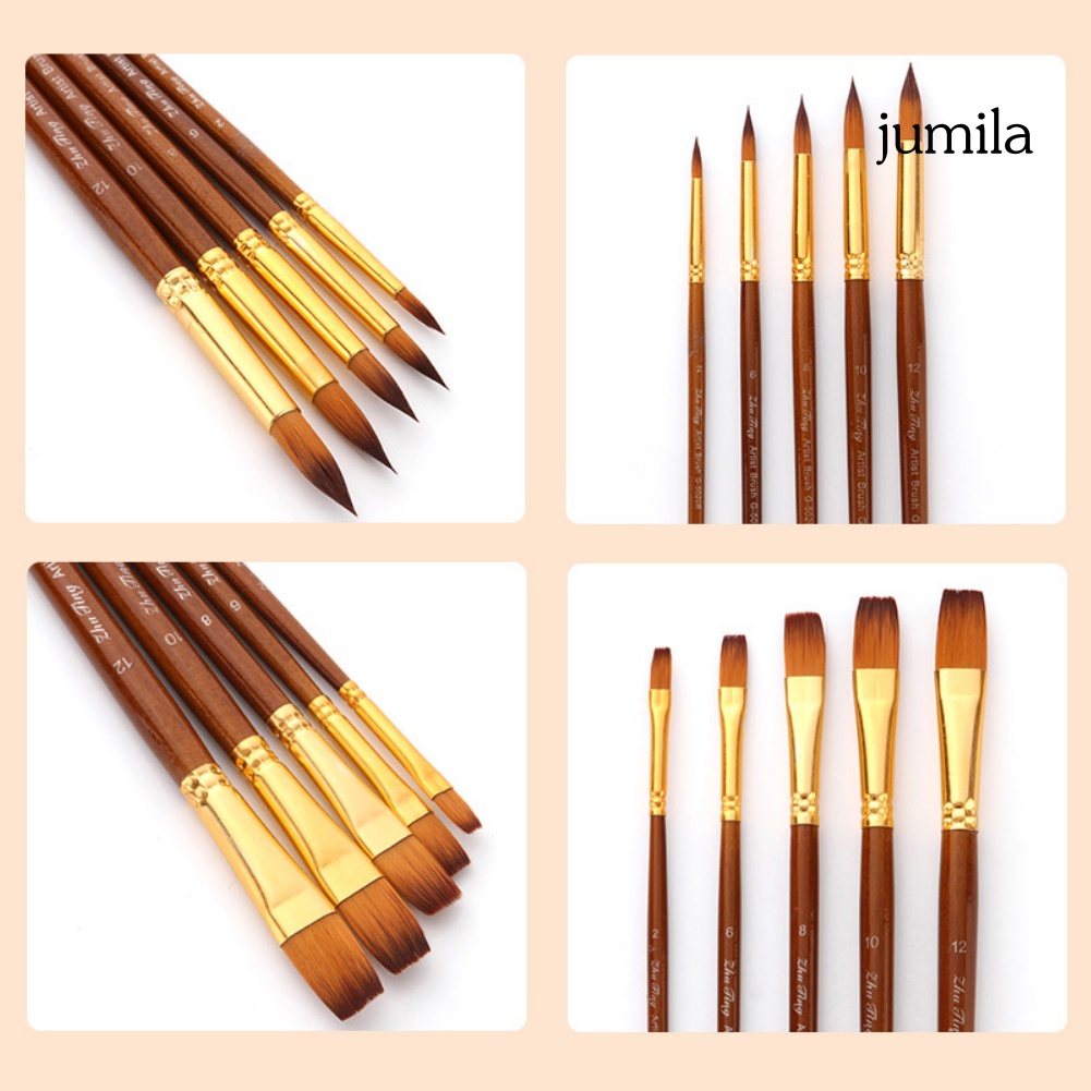 Set 5 Cọ Vẽ Màu Nước Chuyên Nghiệp