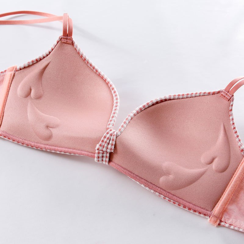 Áo Ngực Không Gọng Chất Cotton - Áo Lót Nữ Nâng Ngực Caro Mút Mỏng AMYBRA A113
