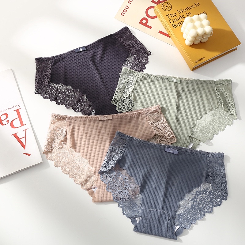 ♥️ Shop Uy Tín ♥️ Q2212 Quần Lót su phối ren Lụa Siêu Mát Lạnh Cao Cấp