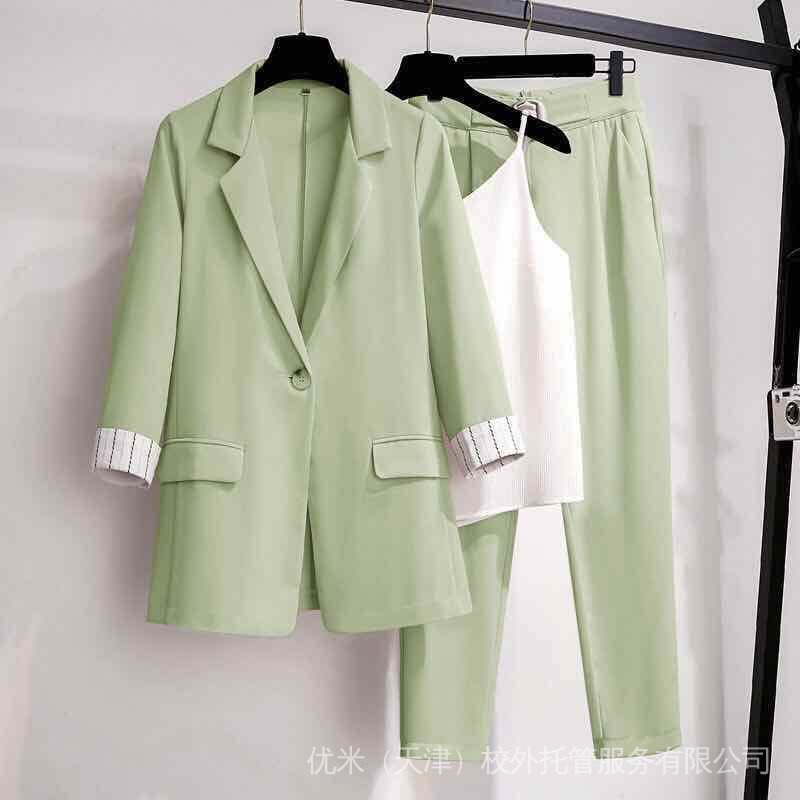 Small suit three-piece women's suit summer 2022 new western style Korean style elegant casual professional suit