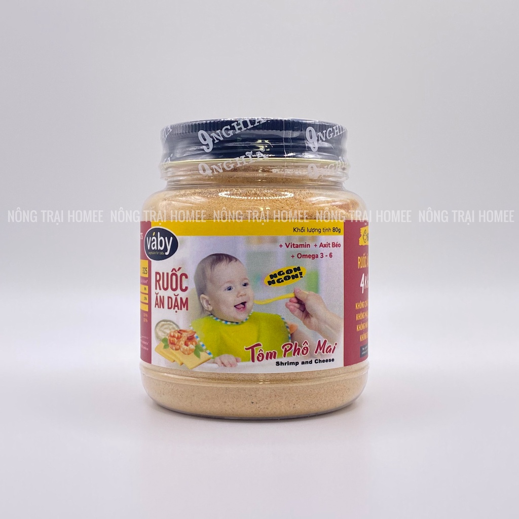 Bột nêm Rau Củ & Phô Mai dành cho bé ăn dặm VABY hủ 90g - Gia vị nêm và rắc dành cho bé từ 6 tháng tuổi