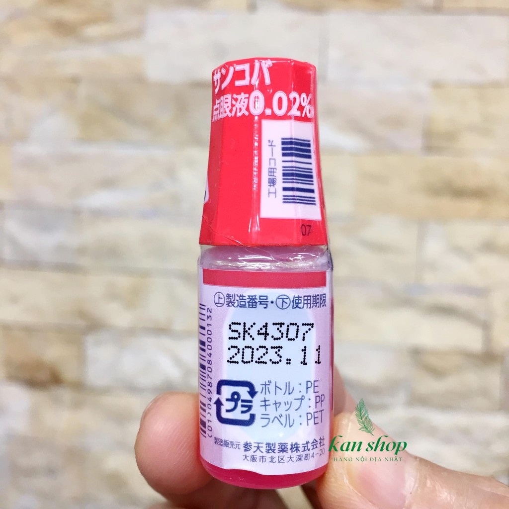 Nước nhỏ mắt Sancoba Nhật Bản 5ml | Date 01/2025 | 4987084000132 | Kan.japan