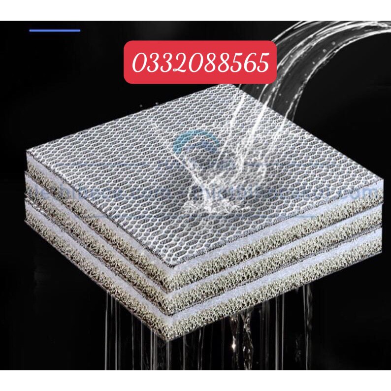 Combo 2 tấm Bông lọc sinh hóa, Bông lọc 6D thế hệ mới lọc thô rất sạch,Vật liệu lọc bể cá  kích thước 40x30x2