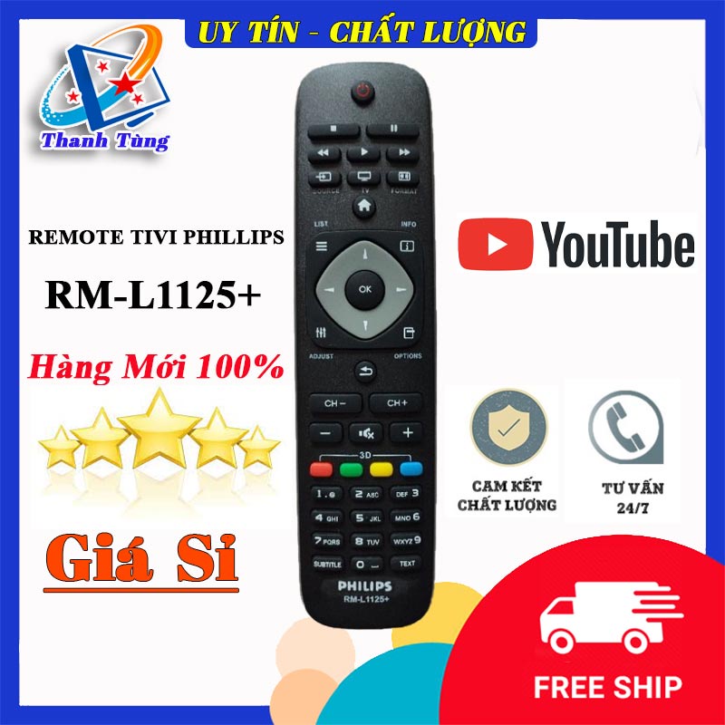 REMOTE TIVI PHILLIPS RM-L1125+ SMART LCD LED (Tặng kèm Pin)