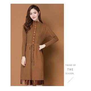 Đầm Len Dáng Suông Rút Eo MSNN1636