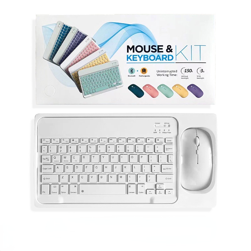 Bộ Bàn Phím Và Chuột Bluetooth 78 Phím Không Dây Siêu Mỏng 10Inch 78 Phím 1600dpi Tiện Dụng