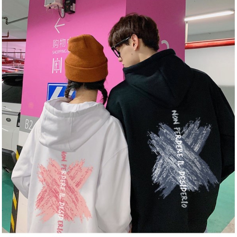 Áo hoodie in hình thời trang cá tính đơn giản cho nam và nữ tùy chọn màu sắc