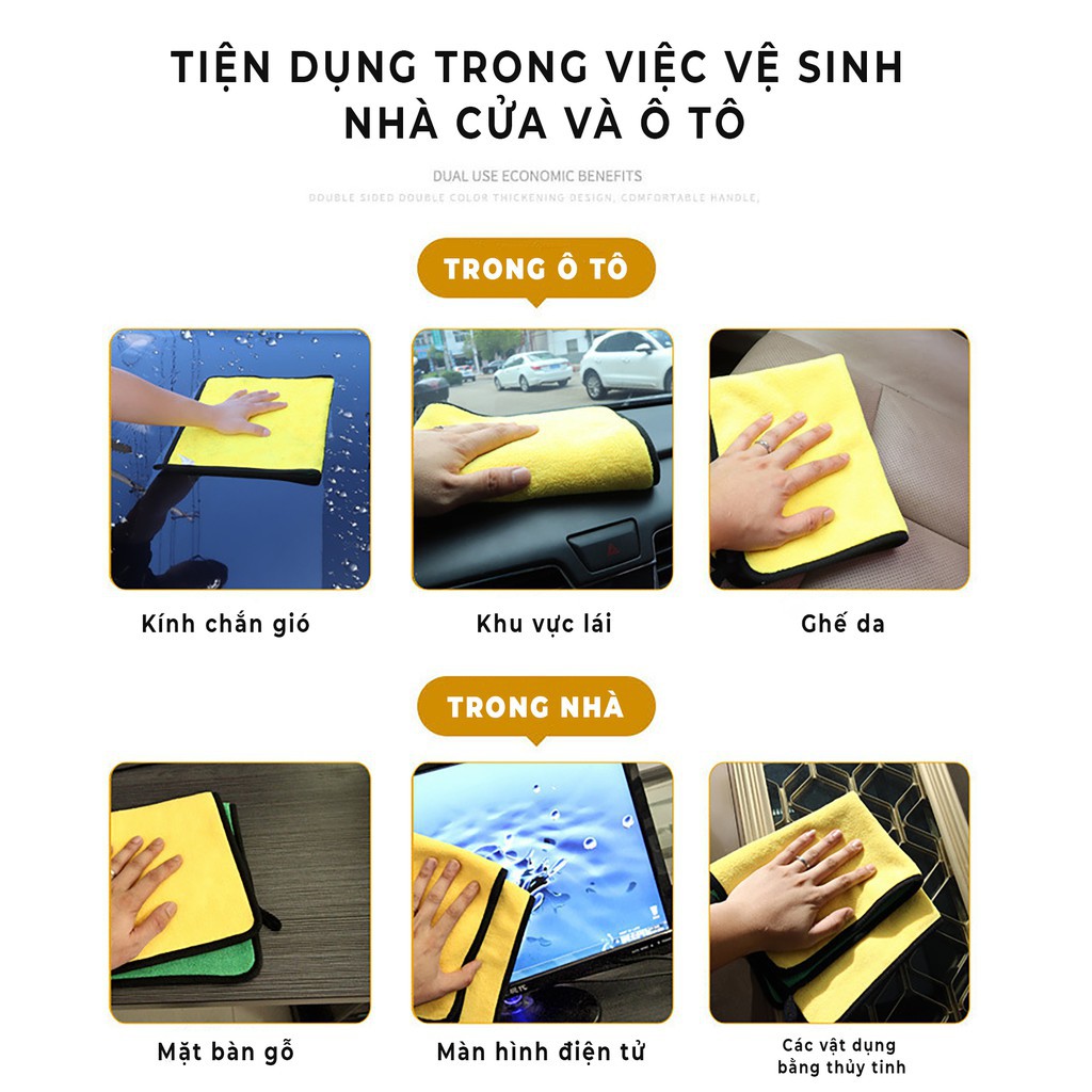 ⚡HÀNG HỊN⚡ Khăn Lau Kính Xe Hơi 3M - mềm mịn, Siêu Thấm Nước, Bụi Bẩn - Không Kể Lại Vết Bẩn