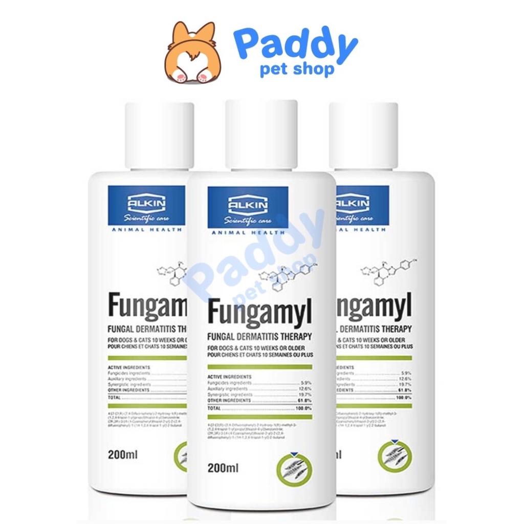 Sữa Tắm Fungamyl & Dermatic Ngừa Nấm Da, Vảy Gàu Cho Chó Mèo (200ml)