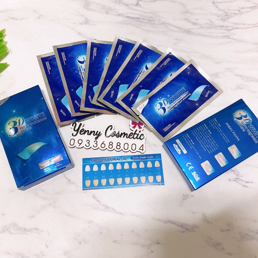 Hộp Dán Trắng Răng 3D White Teeth Whitening Strips - 7 Miếng