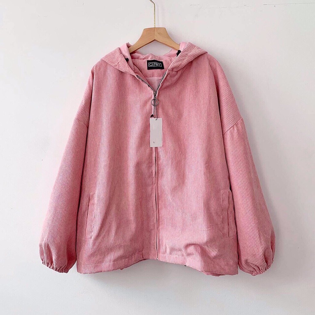 Áo Khoác Basic Nhung Gân Trơn Form Rộng Tay Phồng Cánh Dơi Ulzzang KUN