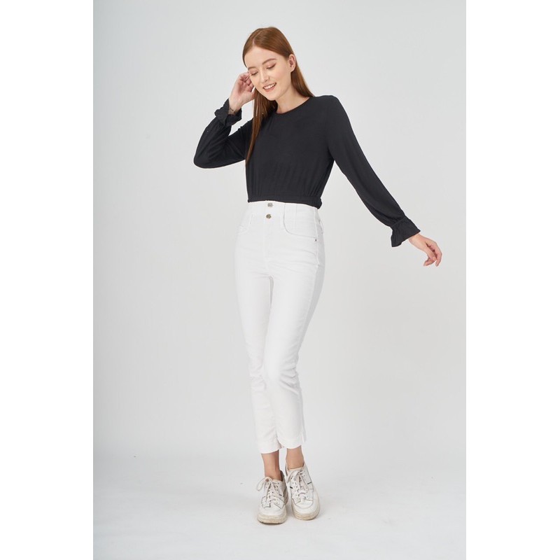 Quần jeans trắng lưng cao vnxk xuất khẩu
