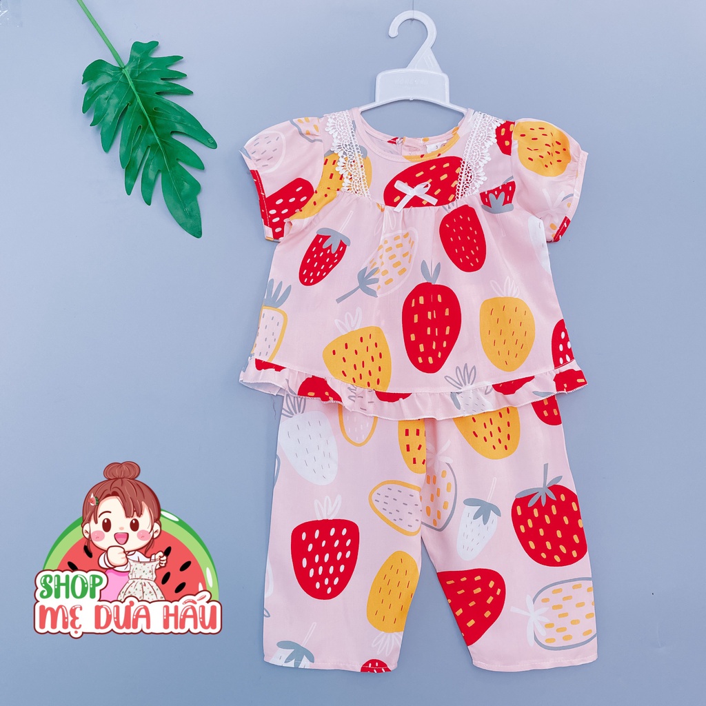 Bộ tole bé gái, bộ lanh cho bé tay ngắn quần dài 8-32kg shop mẹ dưa hấu