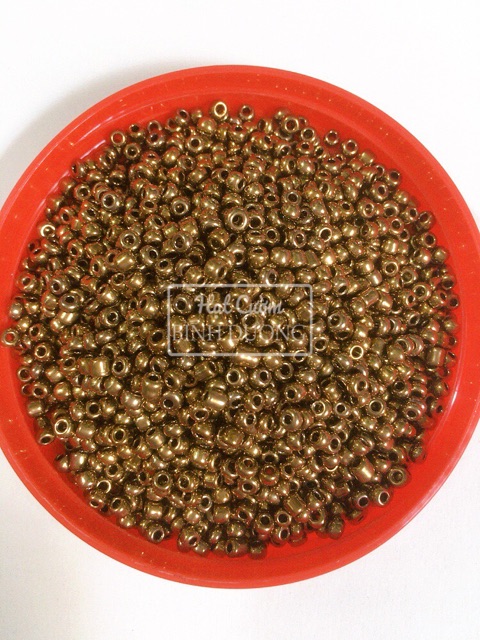 2000-3000 Hạt tấm cát tấm trung xi vàng đồng inox trộn 2 màu 2mm và 3mm gói 50gr
