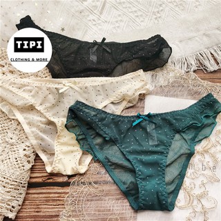 Quần lót ren chấm bi viền bánh bèo Edeli