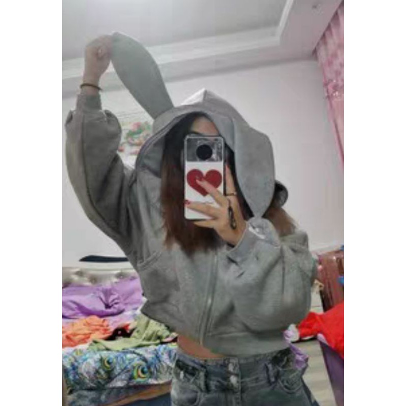 (order) Áo khoác nỉ tai thỏ xinh xắn hàng Quảng Châu kèm hình thật | BigBuy360 - bigbuy360.vn