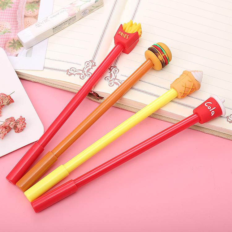 Bút bi mực gel đen phong cách đồ ăn nhanh cho học sinh, sinh viên và nhân viên văn phòng