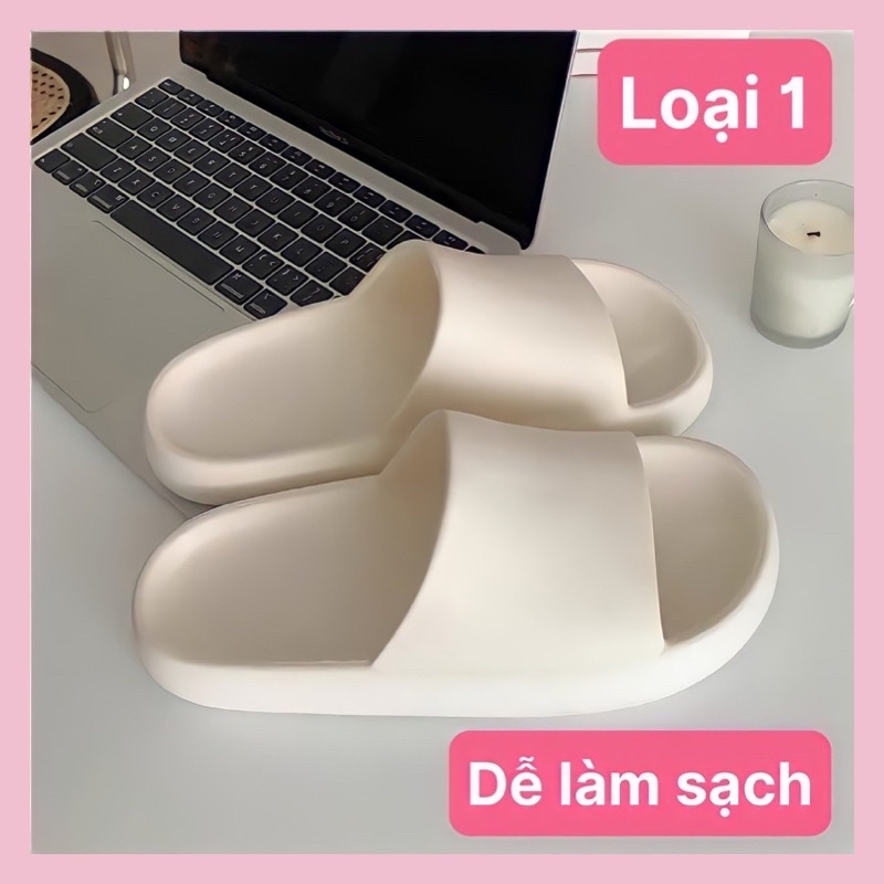Dép bánh mì cute, dép quai ngang nam nữ đế 3,5cm, dép trơn cute Mã 16