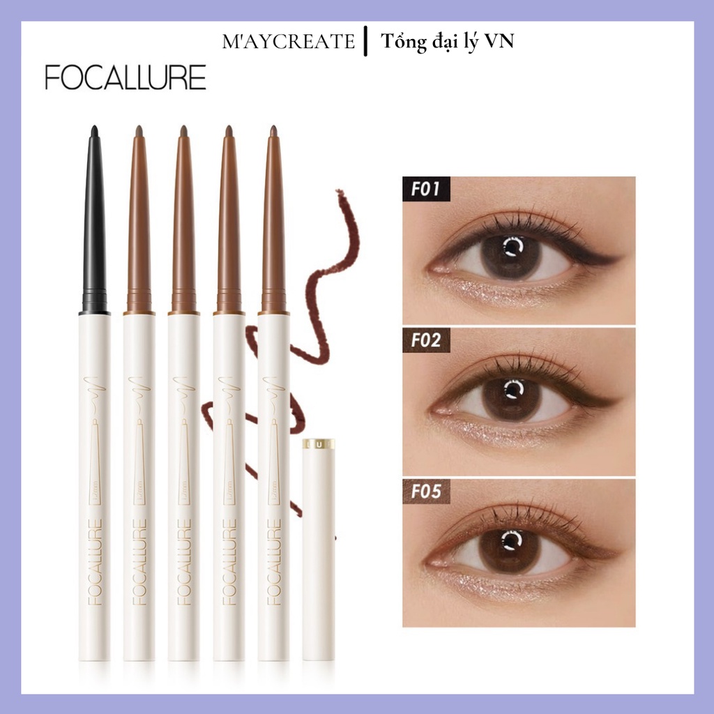 Chì kẻ mắt Focallure Lasting Soft Gel Pencil Chì Kẻ Mắt Chống Nước Lâu Trôi FCKMT1