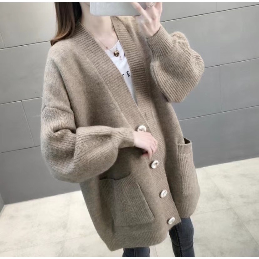 Áo khoác len nữ cardigan quảng châu cao cấp, chất len dầy dặn 4 khuy xinh xắn H Clothing A2