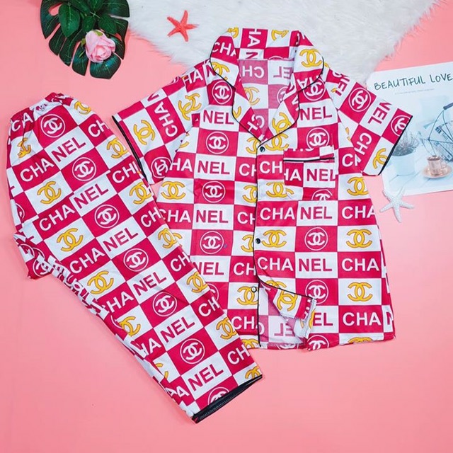 Bộ pijama kate thái full viền (tay ngắn, quần dài) | BigBuy360 - bigbuy360.vn