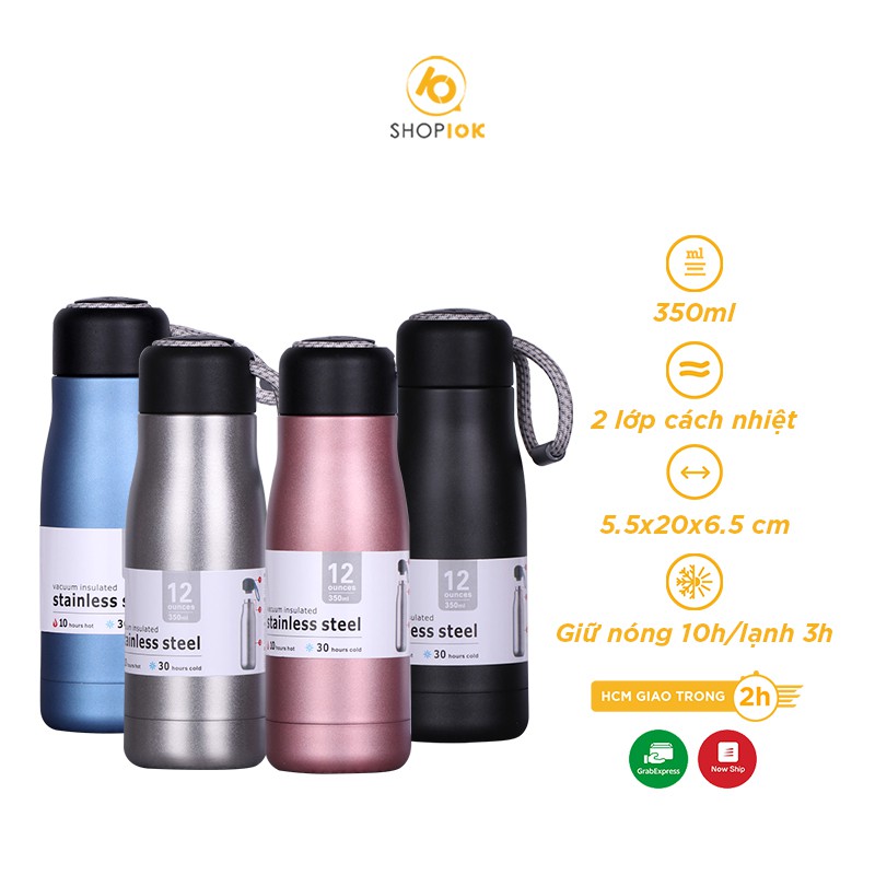 Bình giữ nhiệt mini cute, bình nước nhỏ gọn chất liệu inox 304 cao cấp không gỉ - 350ml | BigBuy360 - bigbuy360.vn