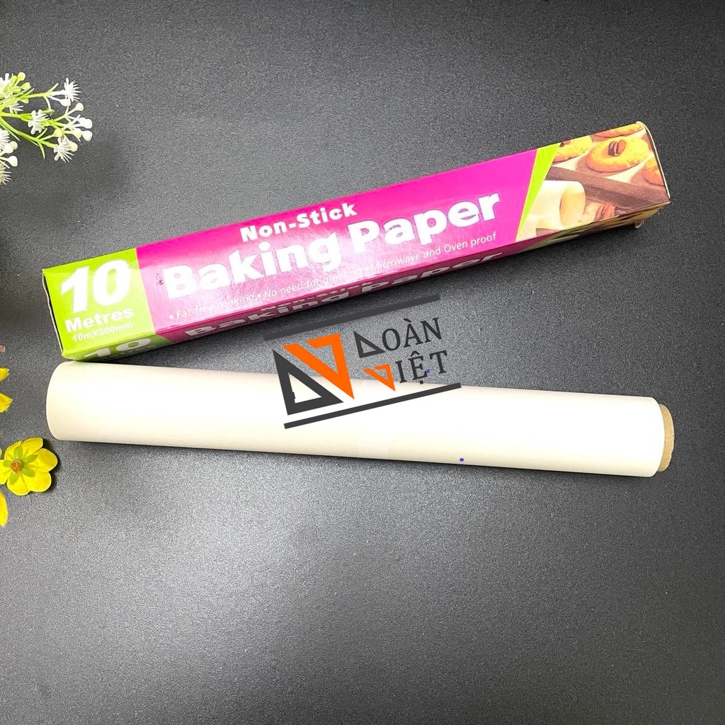[Dài 10mm] Hộp GIẤY NẾN, GIẤY NƯỚNG BÁNH chống dính CAO CẤP - Khổ lớn 30 cm x dài 10m. giấy lót bánh. dụng cụ làm BÁNH