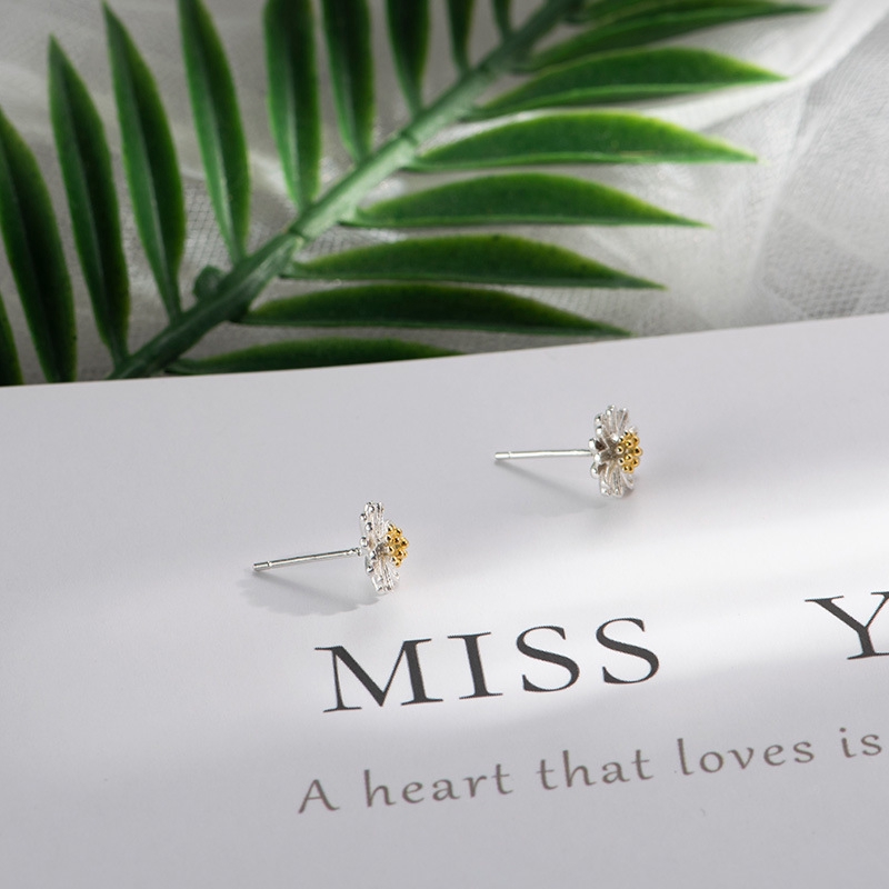 Khuyên tai nữ mạ vàng hình hoa hướng dương phong cách Hàn Quốc cho phái nữ