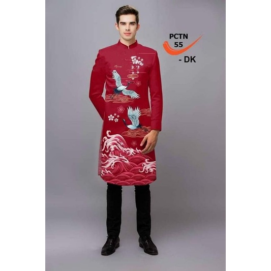 Áo dài tết, lễ hội cách tân nam CÁNH HẠC VƯỢT MÂY ĐÊM