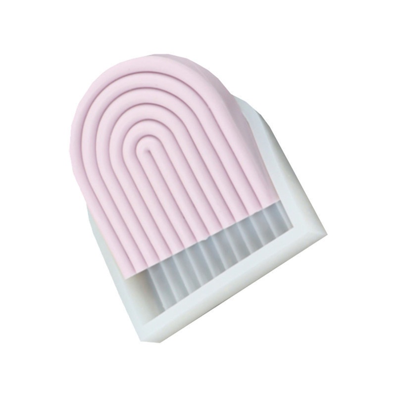 Khuôn Silicone Hình Oval Màu Cầu Vồng Làm Đế Lót Ly Rượu