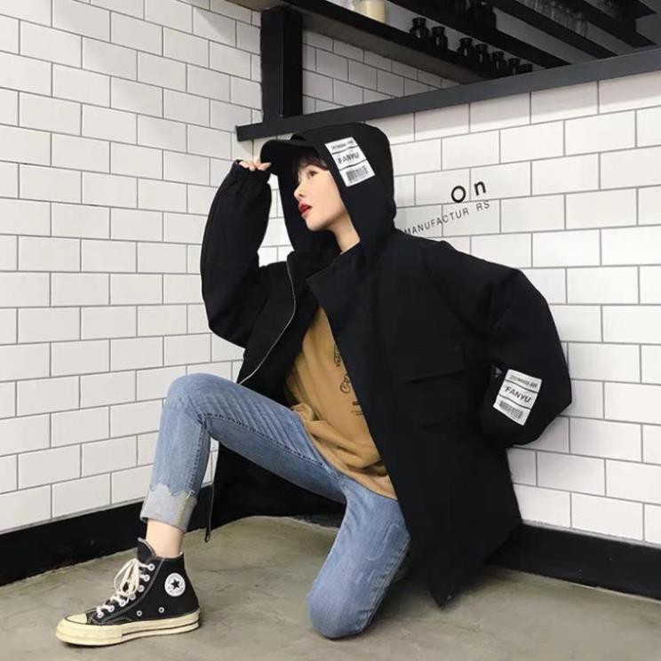 Áo khoác kaki unisex form rộng túi hộp Team nam nữ cực phẩm của năm