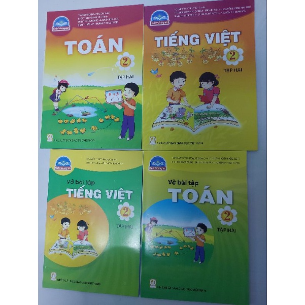 Combo LỚP 2 TẬP 1, TẬP 2 SGK SBT Toán/Tiếng Việt Chân Trời sáng tạo như hình kèm 4 cây bút chì