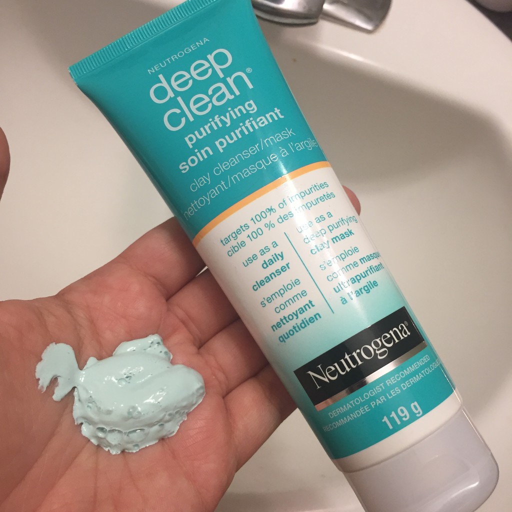 Sữa rữa mặt / mặt nạ bùn Neutrogena Deep Clean Purifying Clay Cleanser / Mask 119g , Canada