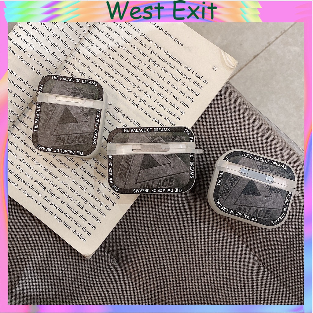 Vỏ Bảo Vệ Hộp Sạc Tai Nghe Bluetooth AirPods 3 / Pro Bằng pvc Cứng In Logo palace Thời Trang Sang Trọng Ốp