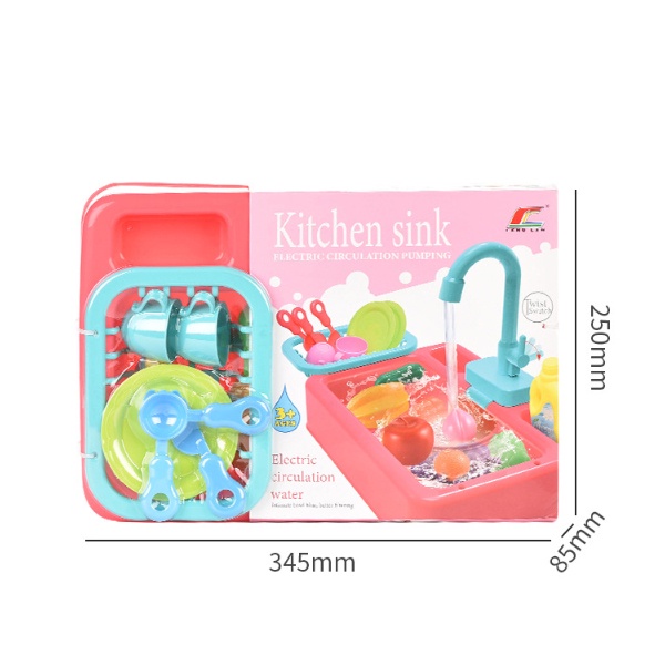 Bộ Đồ Chơi Bồn Rửa Chén Tự Động Tuần Hoàn Nước Mô Phỏng Đồ Dùng Nhà Bếp Cho Bé