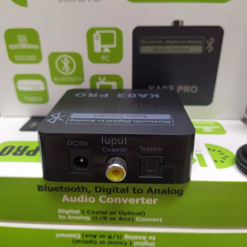 Bộ chuyển âm thanh Quang ra AV Kiwi KA03 Pro Bluetooth kèm dây AV 4 Đầu 2m | Chính Hãng