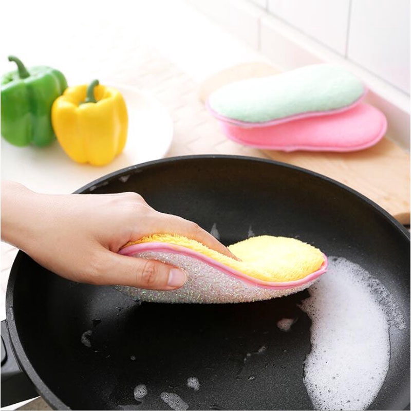Miếng chà rửa vệ sinh đồ dùng nhà bếp thiết kế 2 mặt tiện dụng