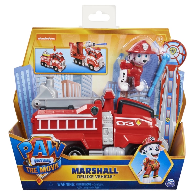 Đồ chơi Paw Patrol: Bộ Marshall xe có công năng bắn  thanh xanh