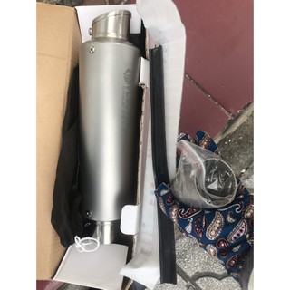Lon pô LeoVince bạc Dài