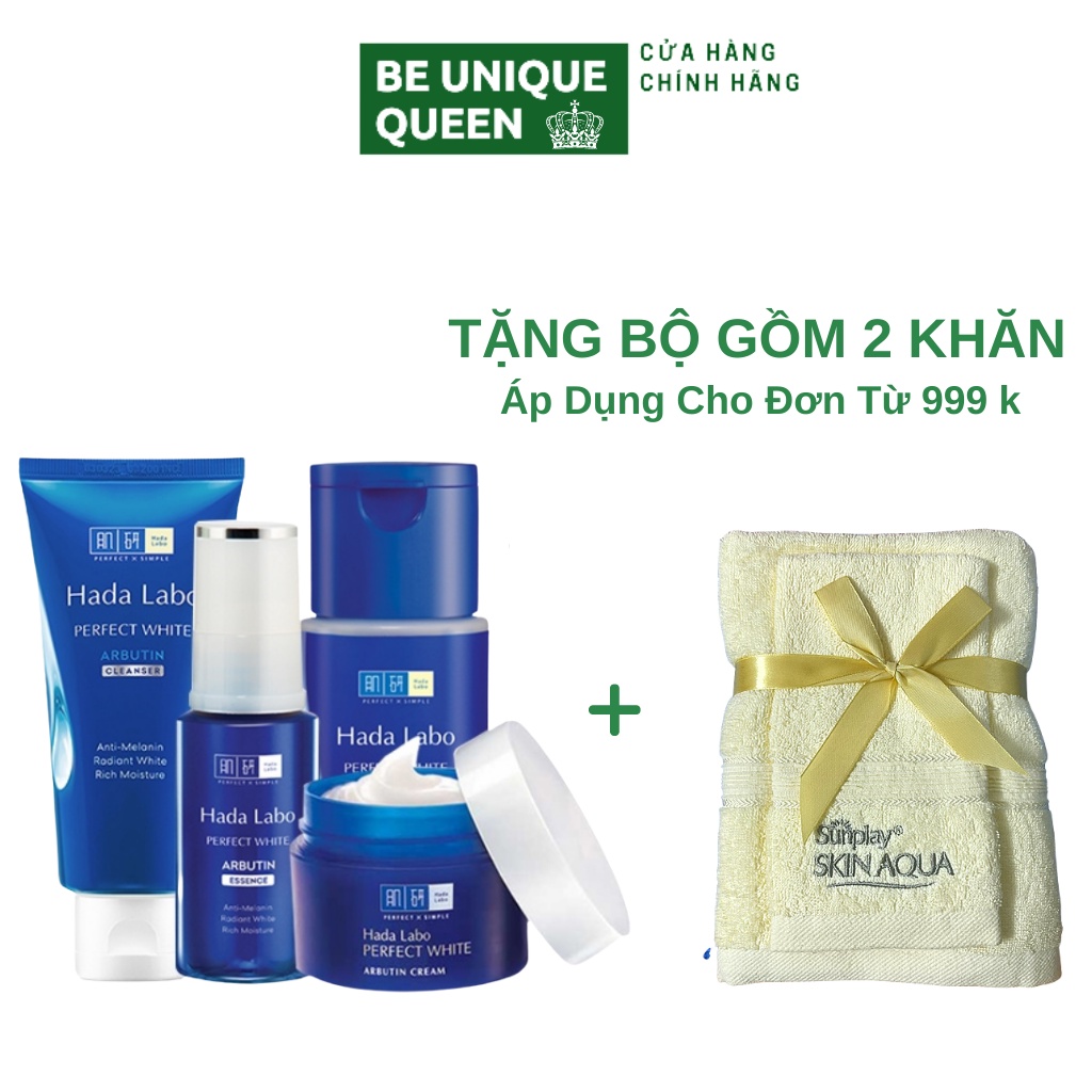 Bộ dưỡng trắng tối ưu Hada Labo Perfect White (sữa rửa mặt + dung dịch + tinh chất + kem)